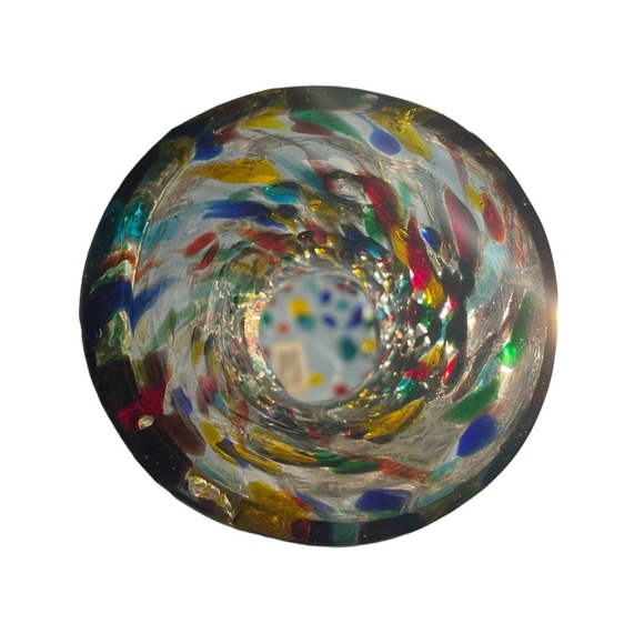 Bambeco Dining Mexican Multicolored Confetti Glass Wine Decanter